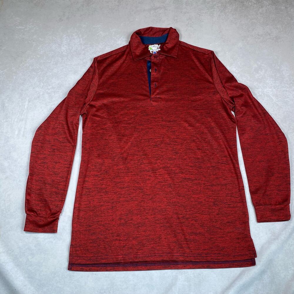 TAILOR BYRD Mens Large Quarter Zip Red Pull Over Long Sleeve Golf Shirt